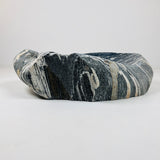 White Lined Black River Stone Sink