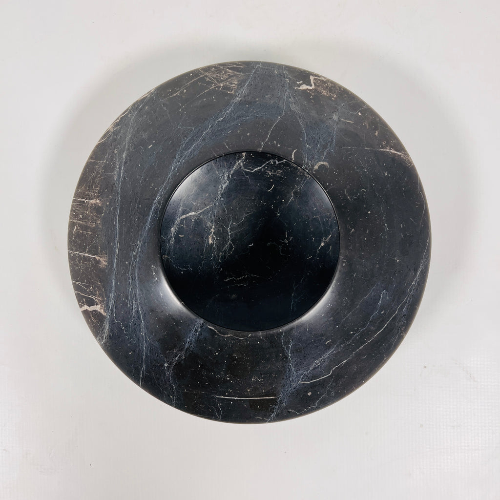 Black With Veins Marble Bowl (Small)