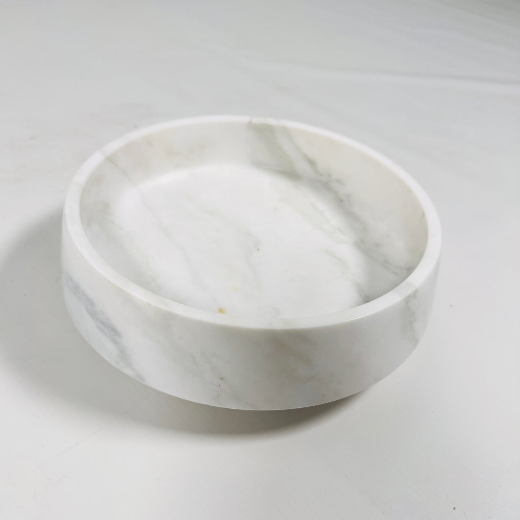 White and Grey Marble Bowl