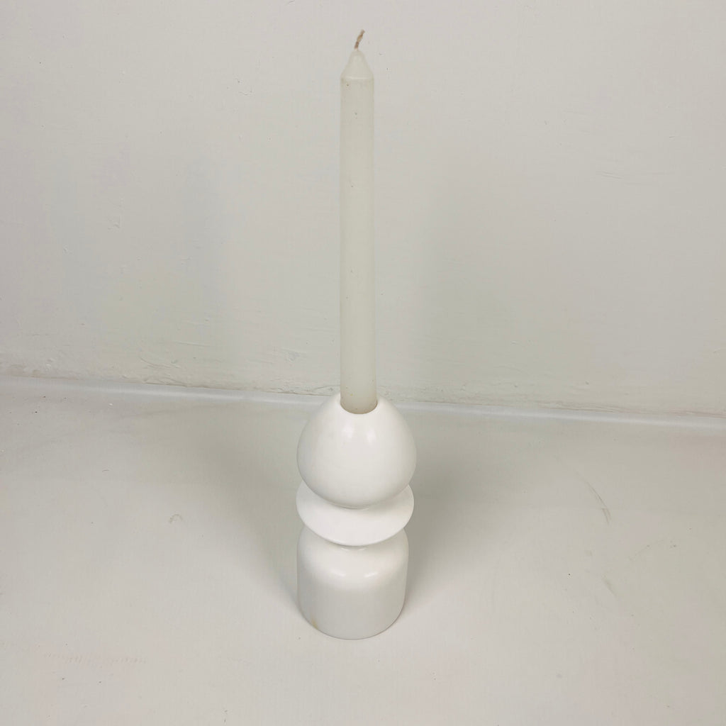 Egg Head White Marble Candle Stand