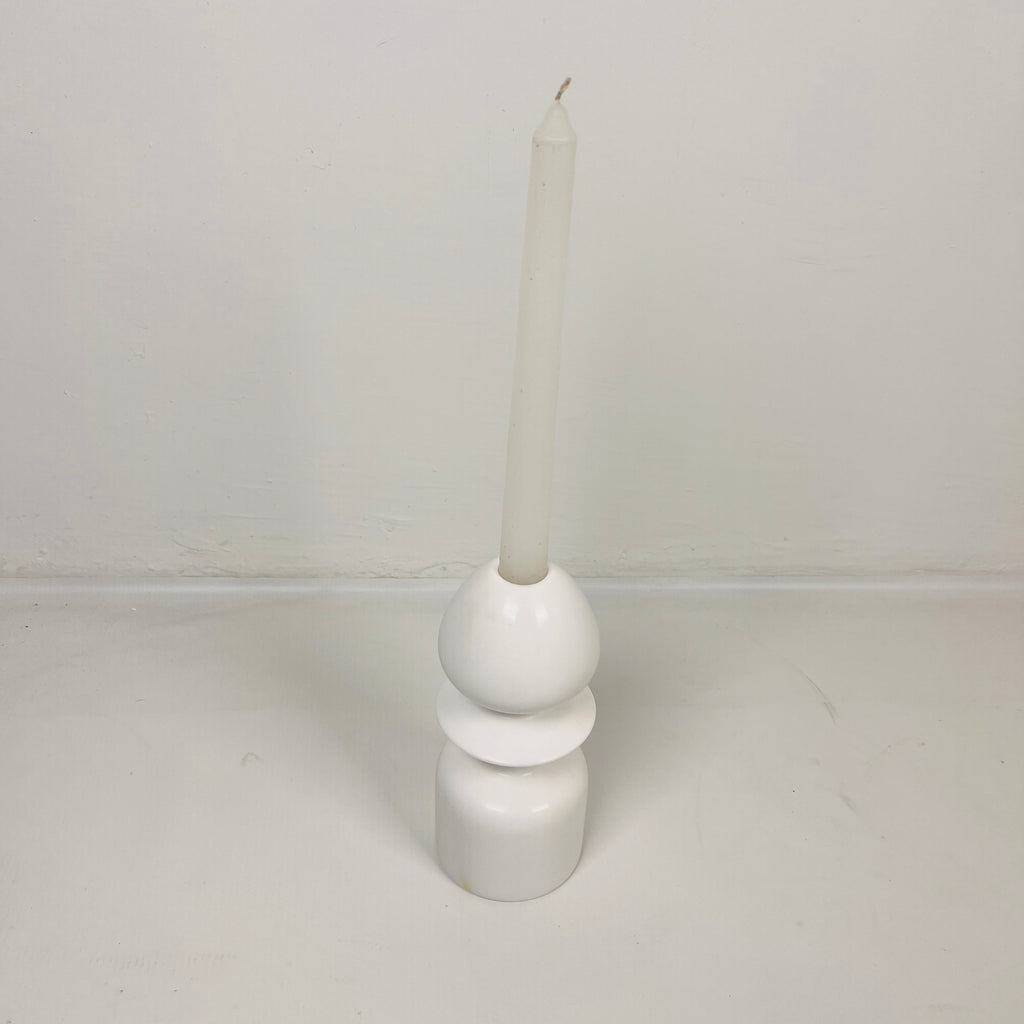 Egg Head White Marble Candle Stand