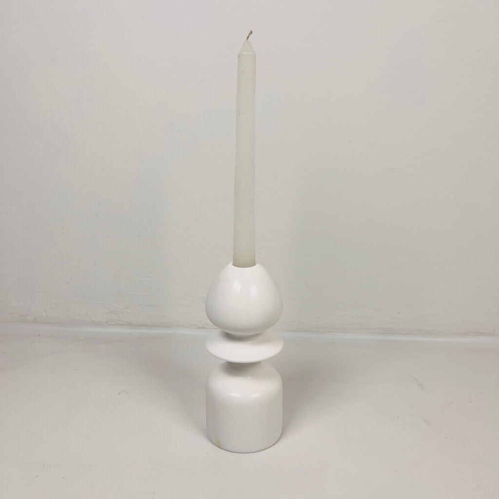 Egg Head White Marble Candle Stand