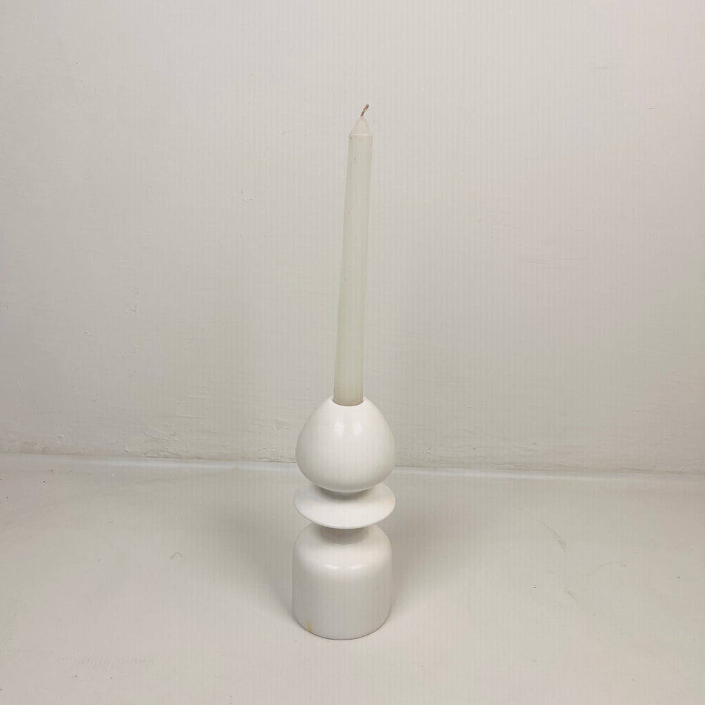 Egg Head White Marble Candle Stand