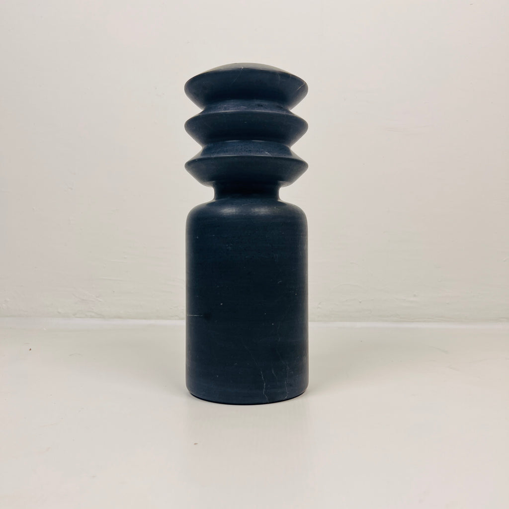 Triple Disc Black Marble Candle Stand