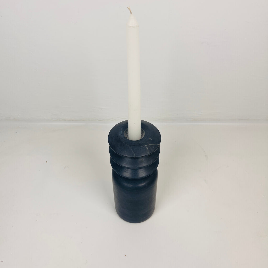 Triple Disc Black Marble Candle Stand