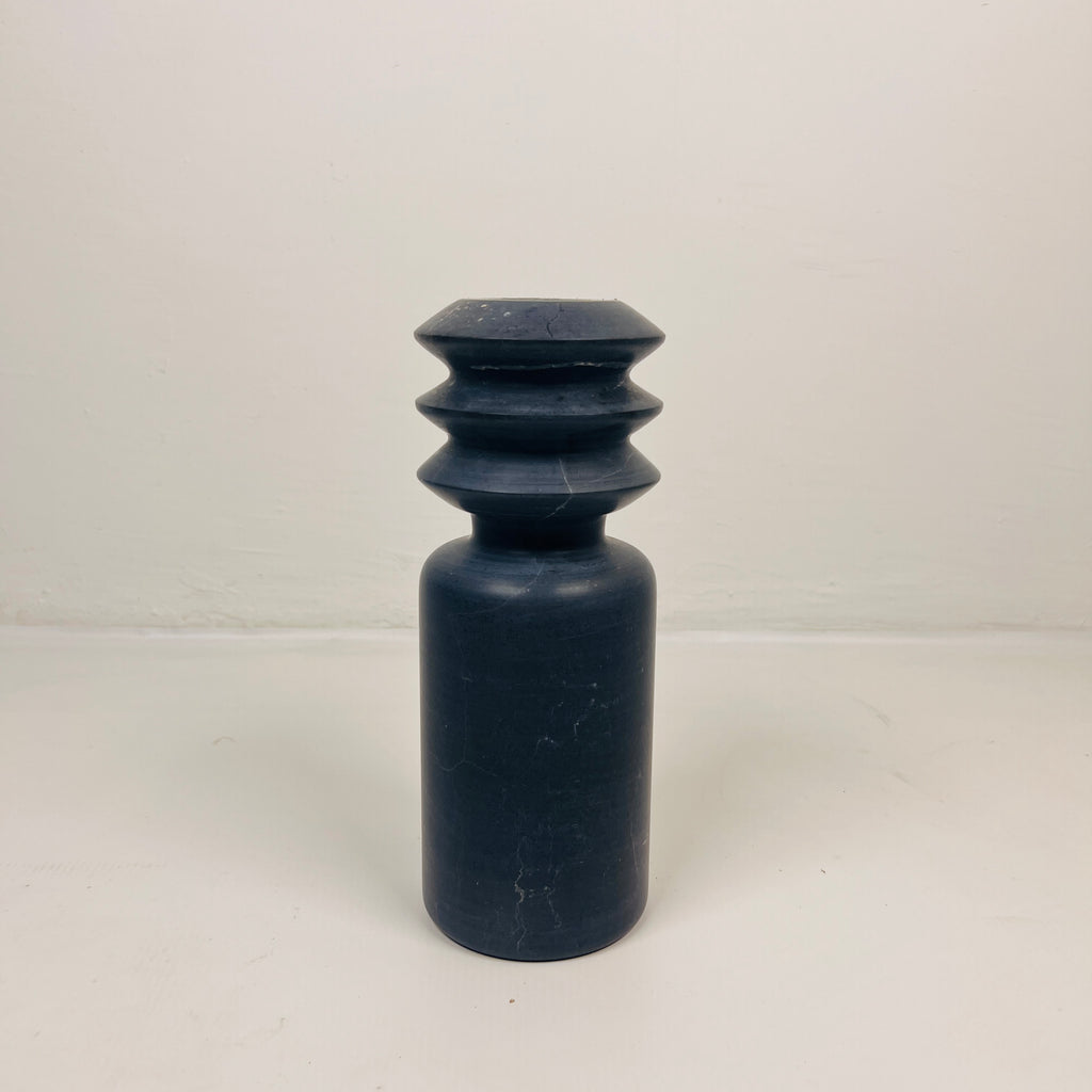 Triple Disc Black Marble Candle Stand