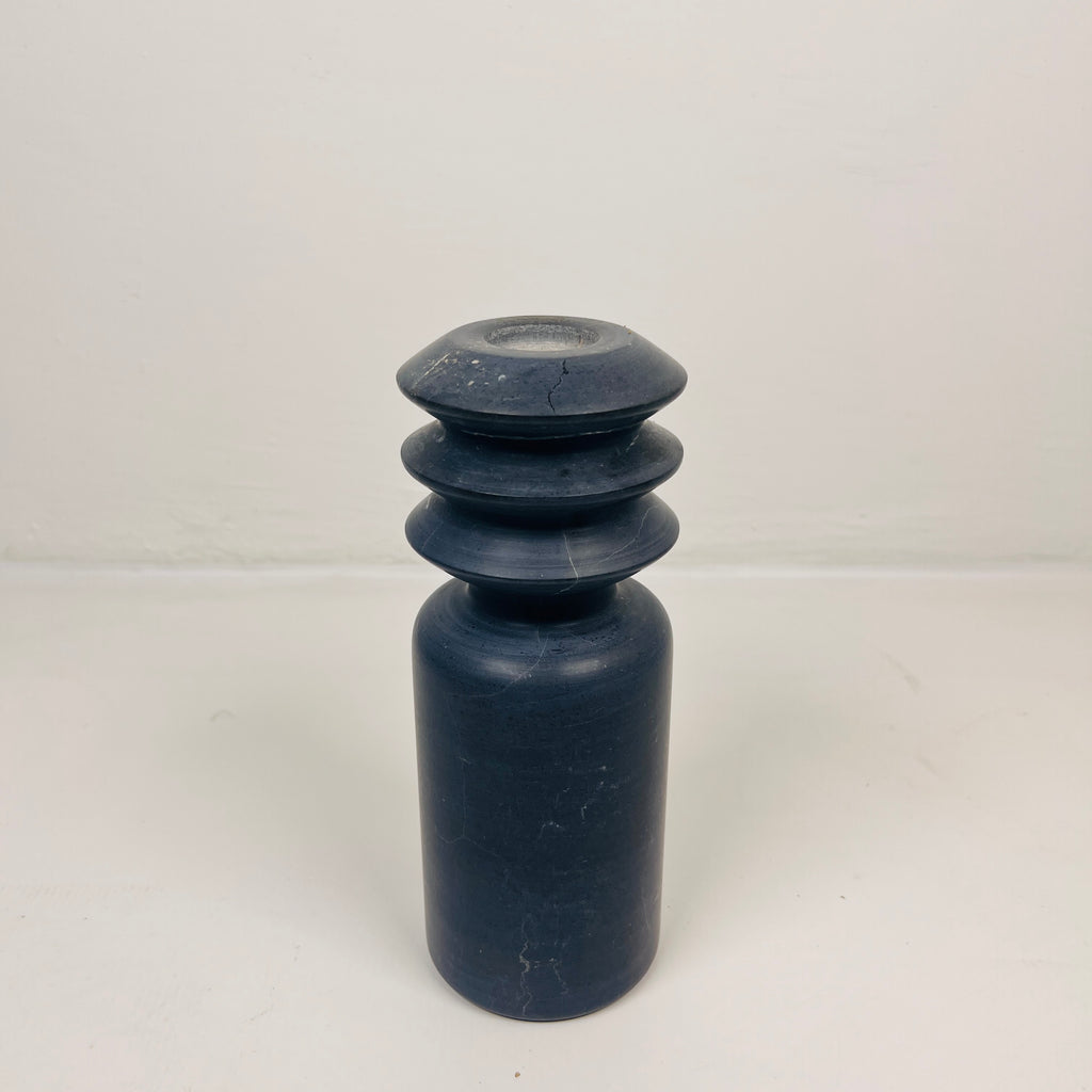 Triple Disc Black Marble Candle Stand