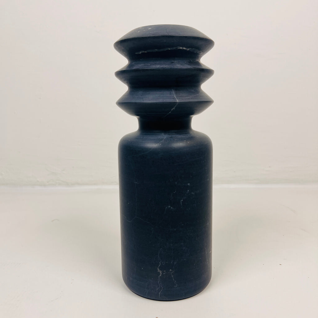 Triple Disc Black Marble Candle Stand