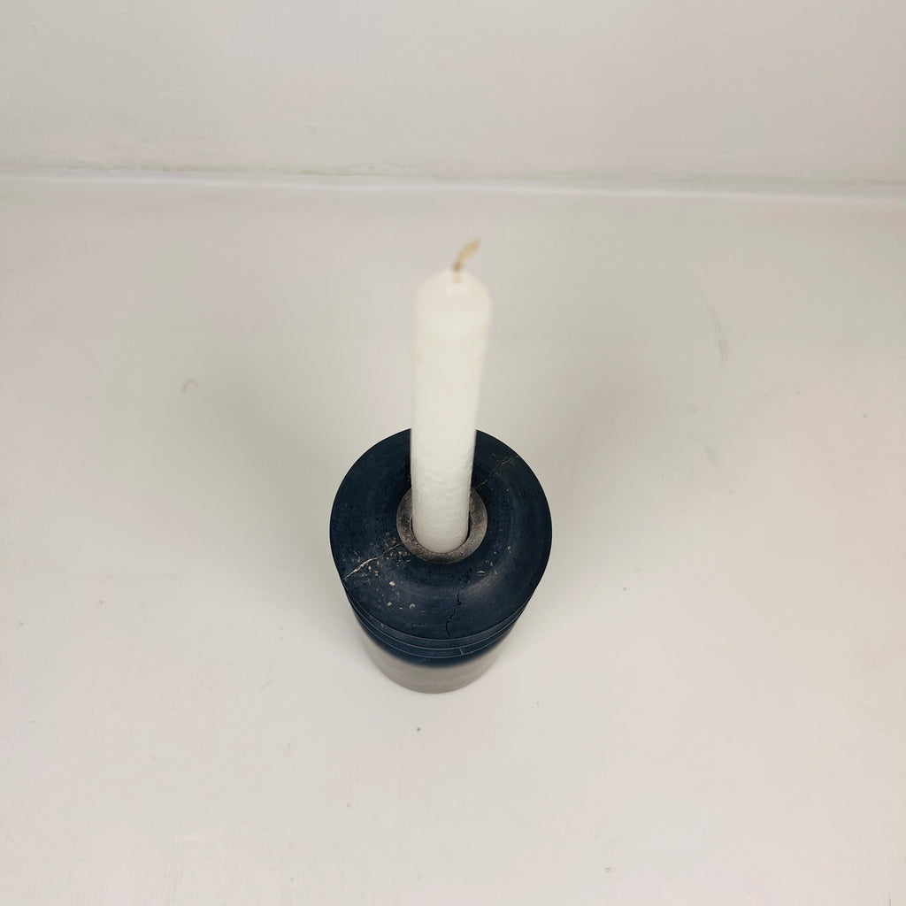 Triple Disc Black Marble Candle Stand