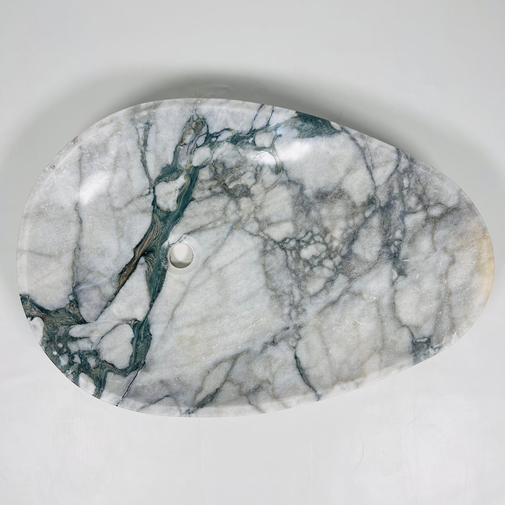 Atoll Grey-Streaked Marble Sink