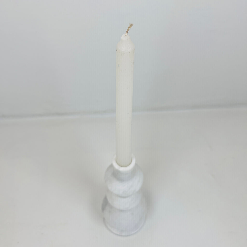 Saucer Bottom White Marble Candle Stand