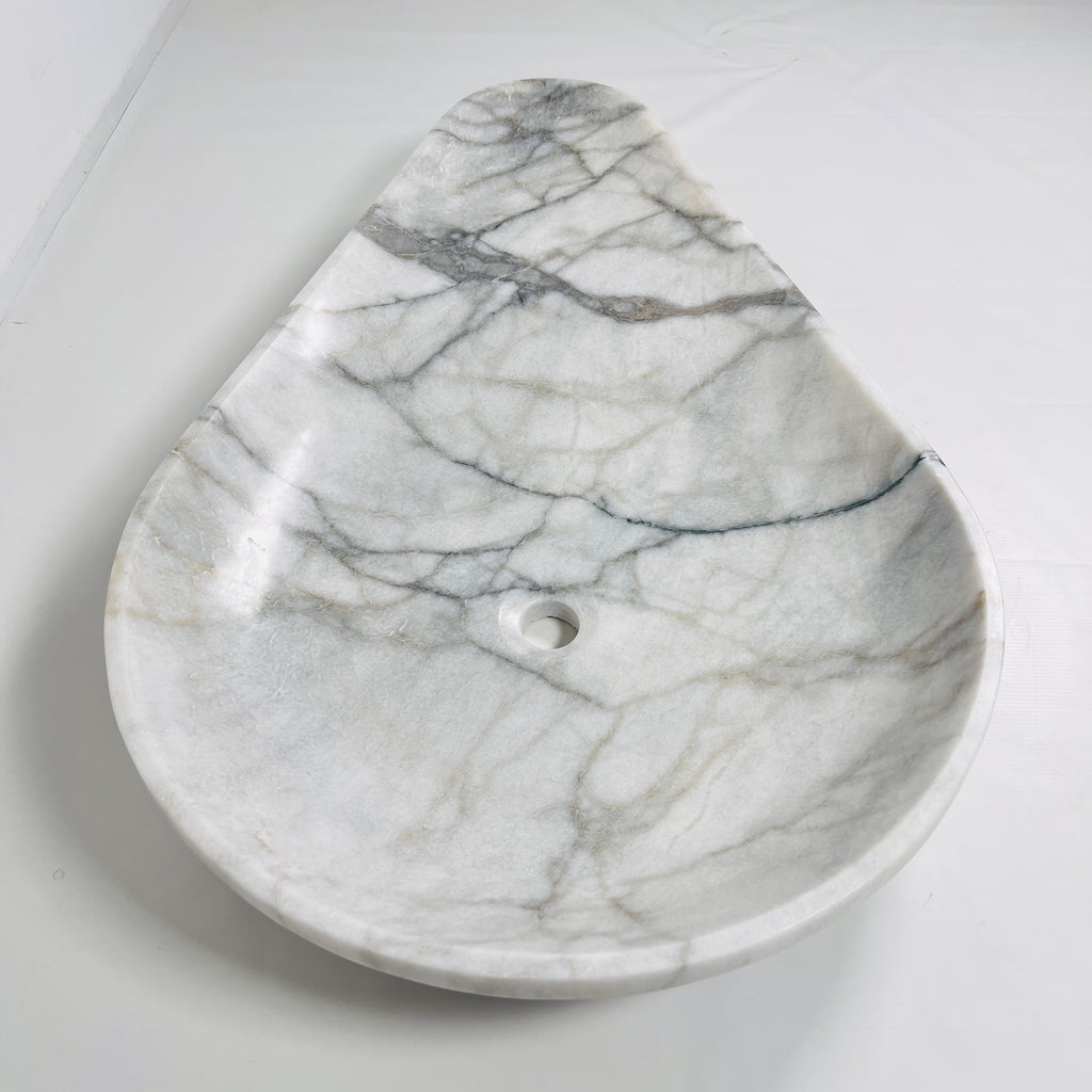 Atoll Grey Veined Marble Sink