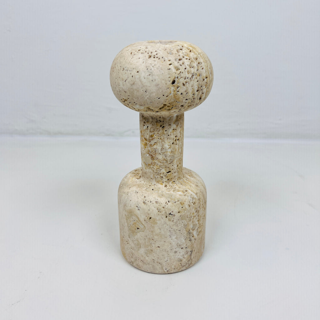 Dumbbell Travertine Candle Stand