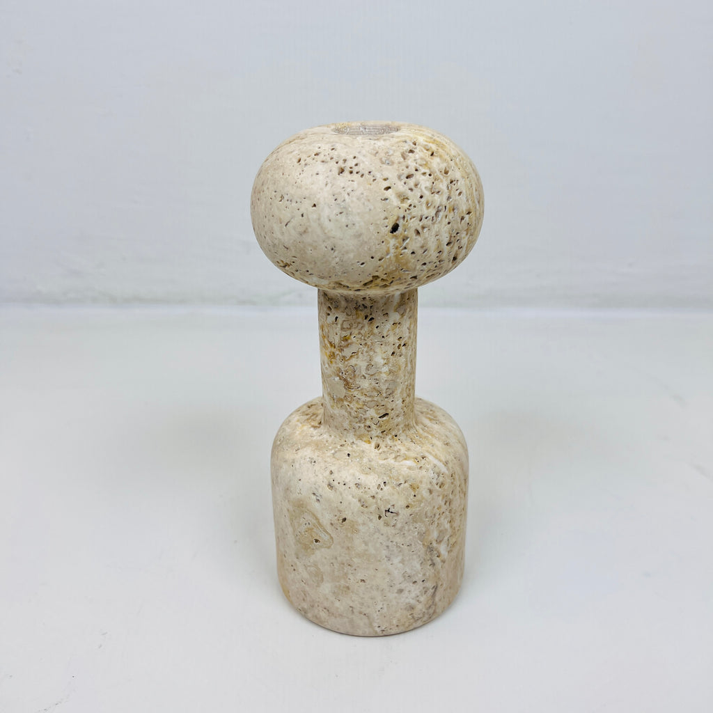 Dumbbell Travertine Candle Stand