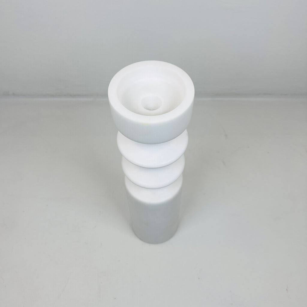 Double Disc Bulged Marble Candle Stand