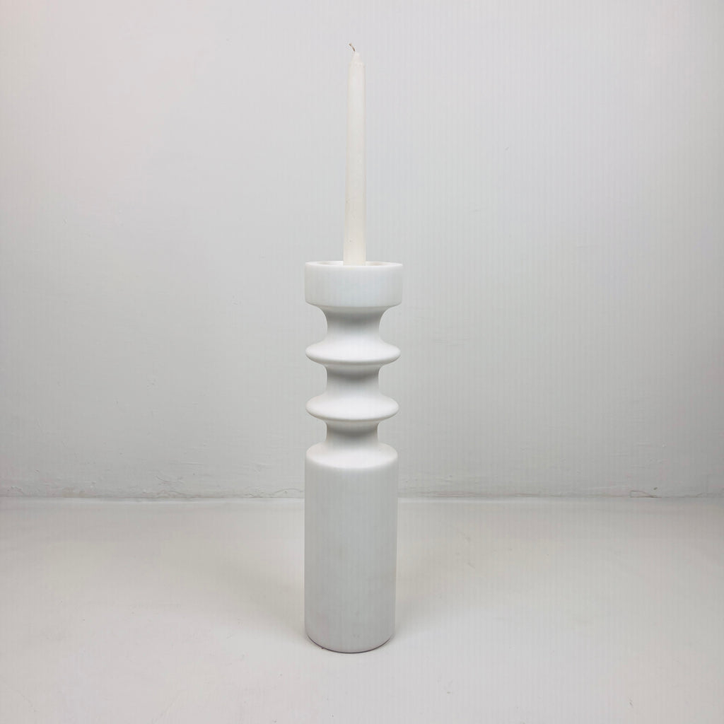 Double Disc Bulged Marble Candle Stand