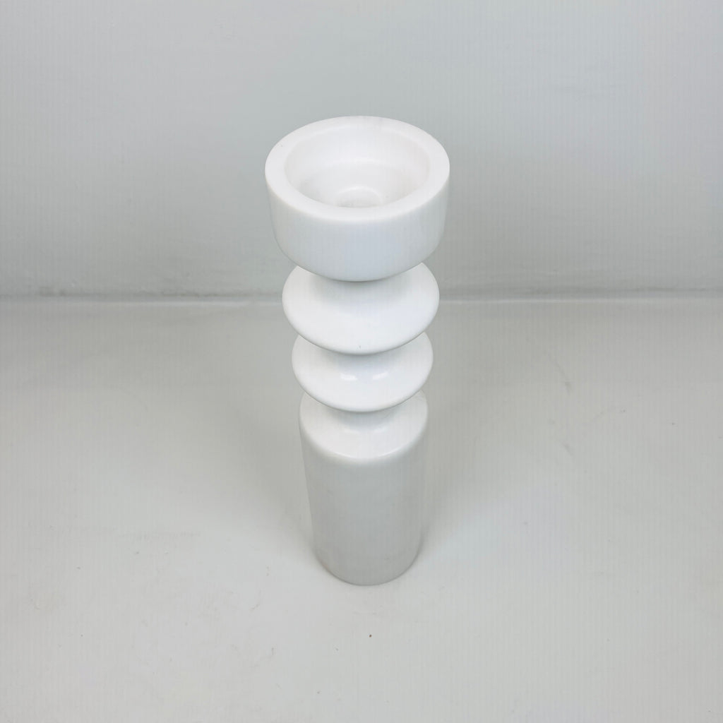 Double Disc Bulged Marble Candle Stand