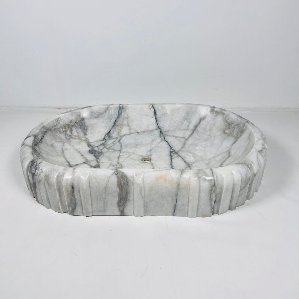 Grey Veined Marble Sink