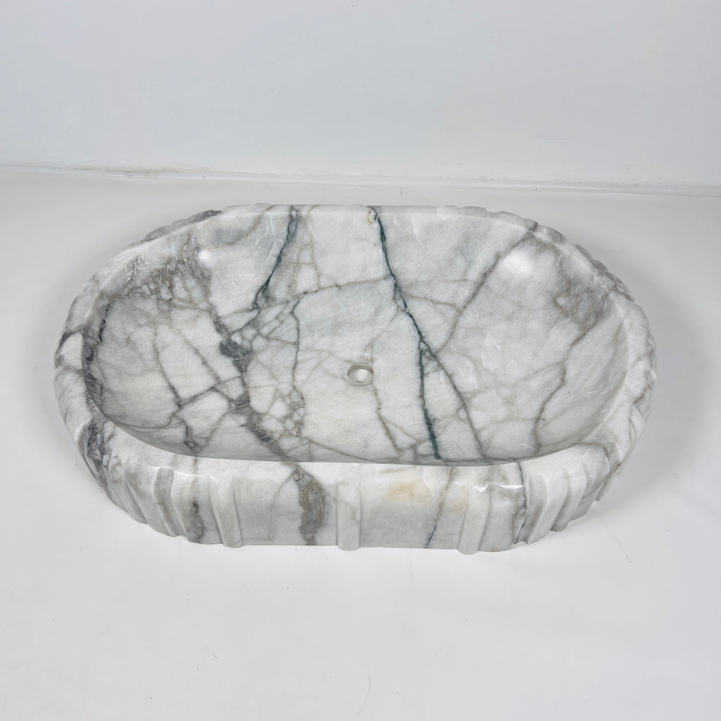 Grey Veined Marble Sink