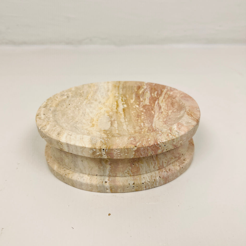 Travertine Double Sided Marked Soap Dish