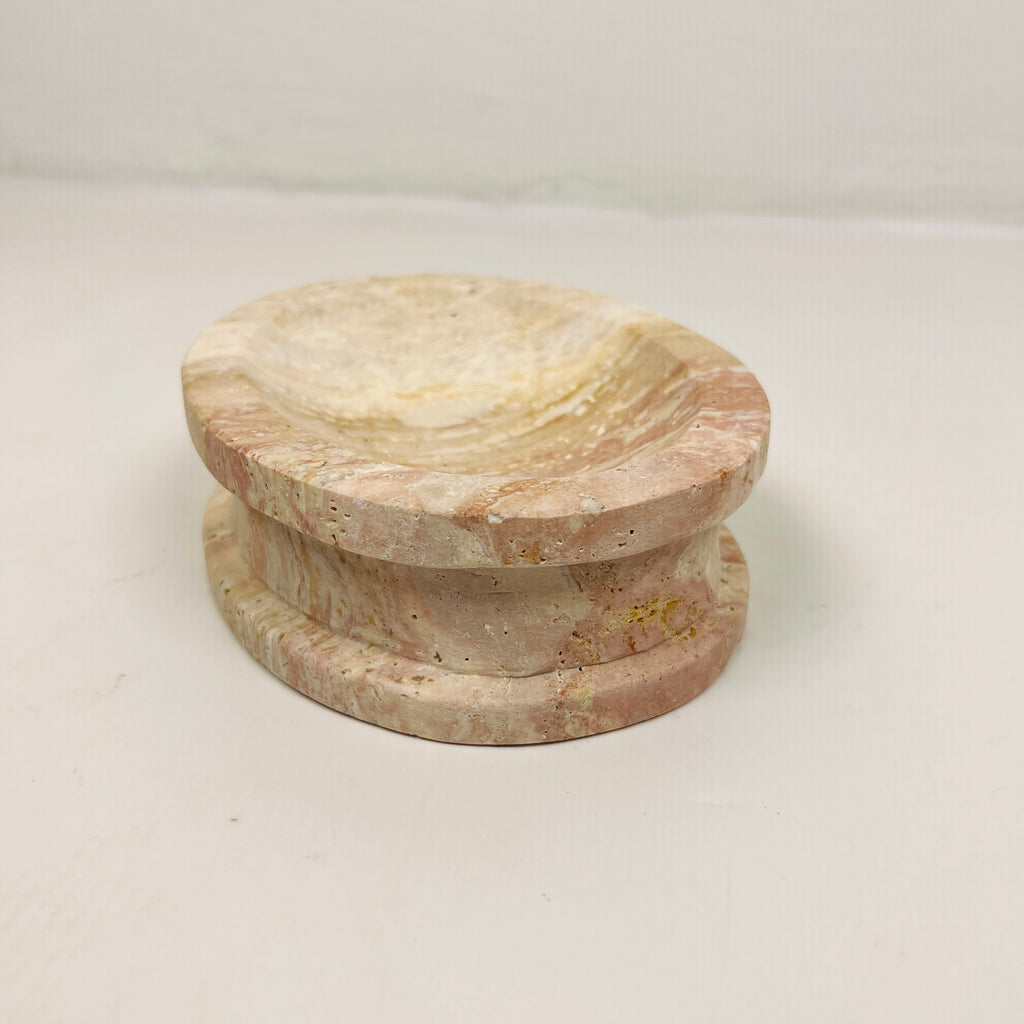 Travertine Double Sided Marked Soap Dish