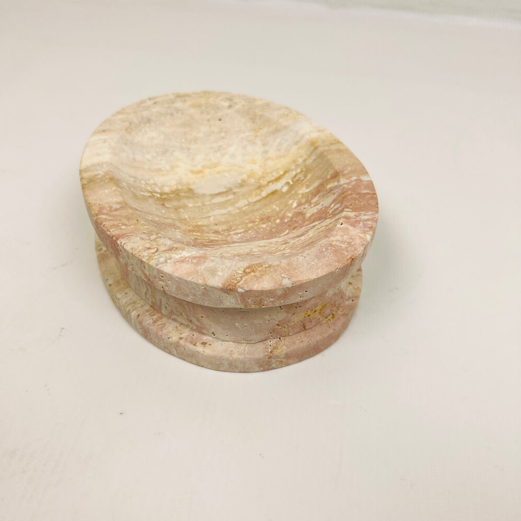 Travertine Double Sided Marked Soap Dish