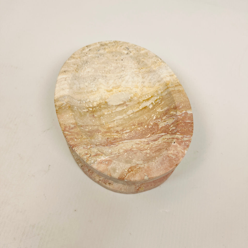 Travertine Double Sided Marked Soap Dish