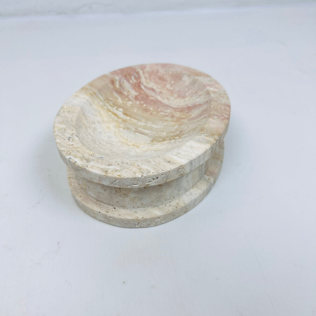 Travertine Double Sided Marked Soap Dish