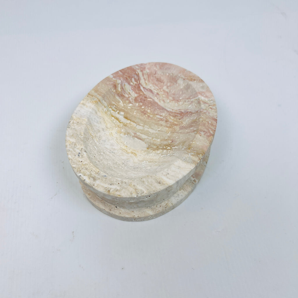 Travertine Double Sided Marked Soap Dish