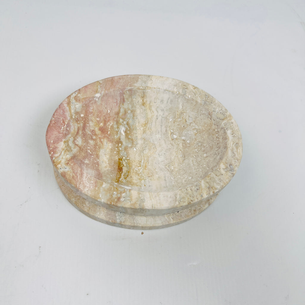 Travertine Double Sided Dipped Soap Dish