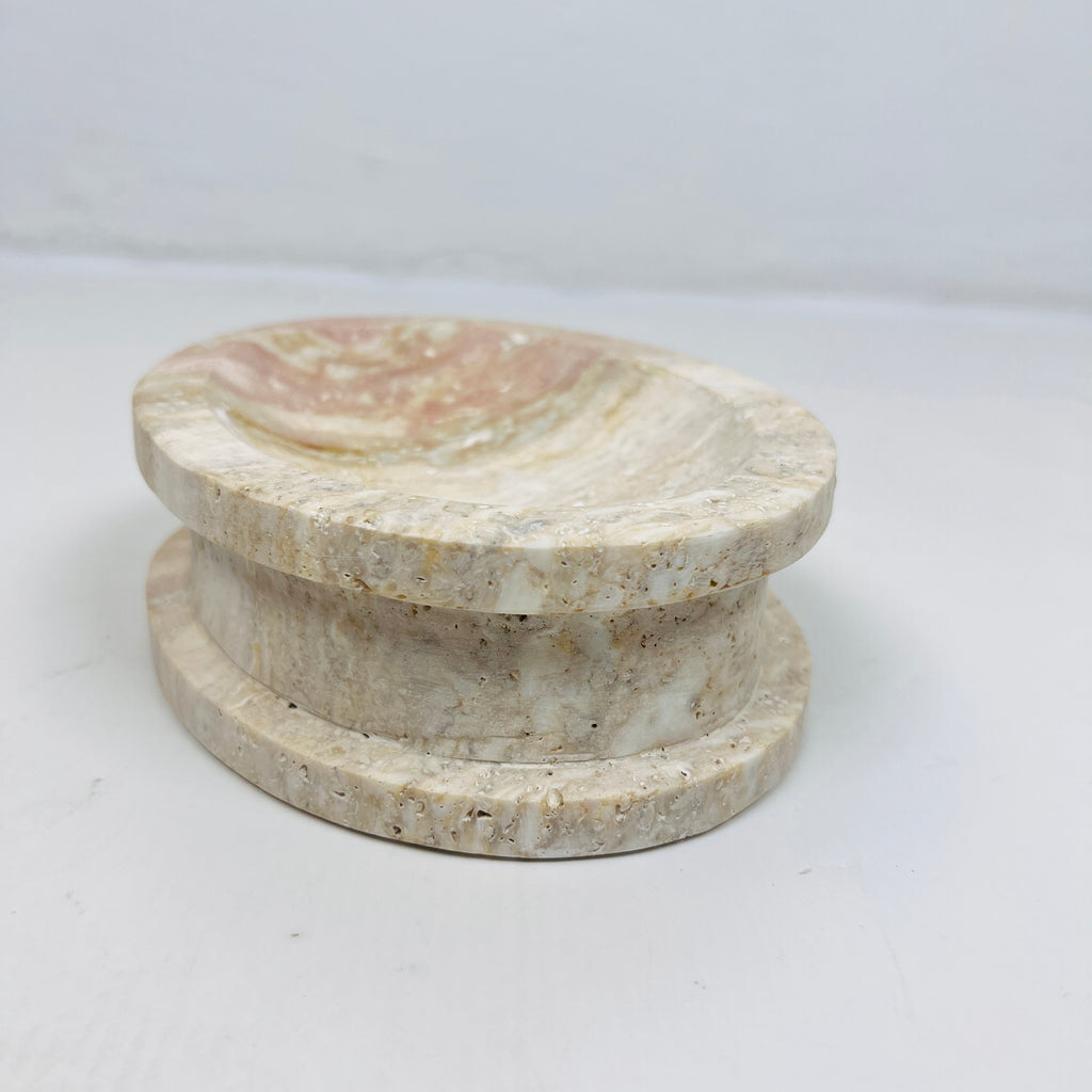 Travertine Double Sided Dipped Soap Dish