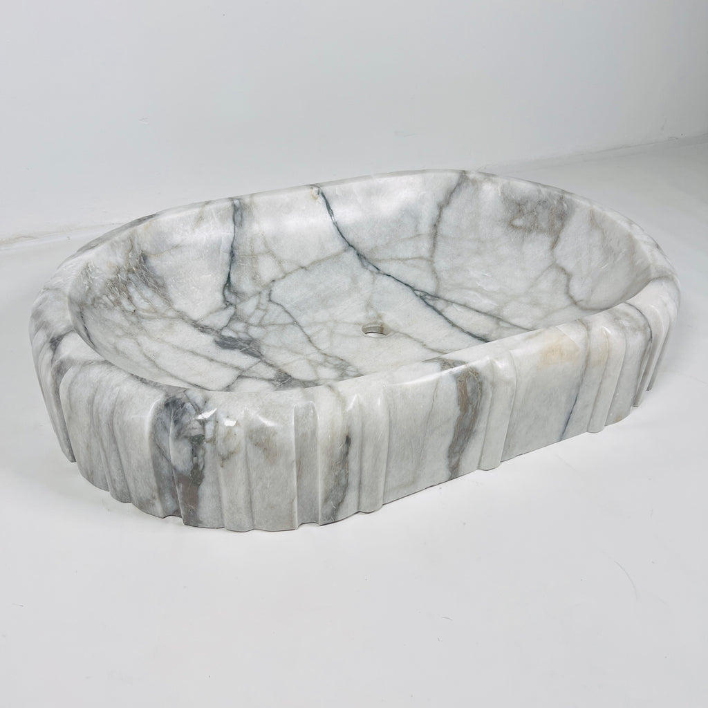 Grey Veined Marble Sink