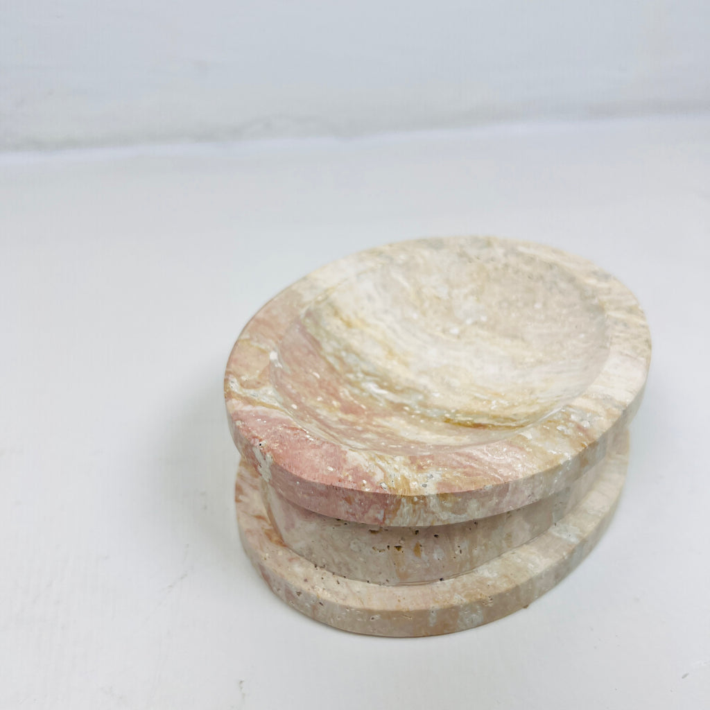 Travertine Double Sided Dipped Soap Dish