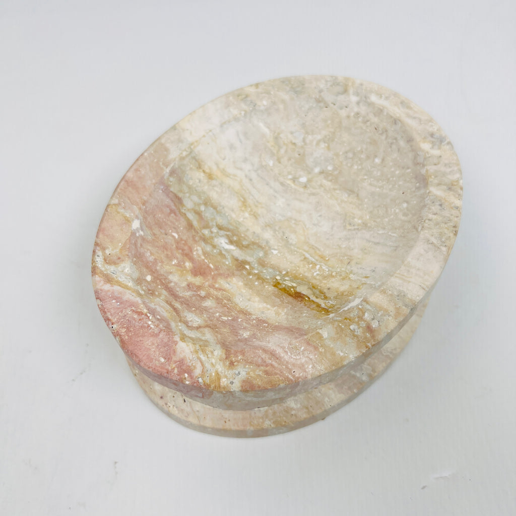 Travertine Double Sided Dipped Soap Dish