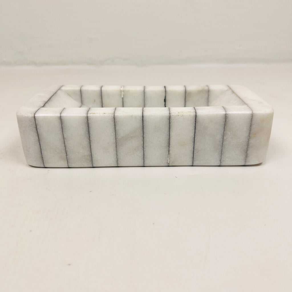 Pinstriped Rectangle Soap Dish