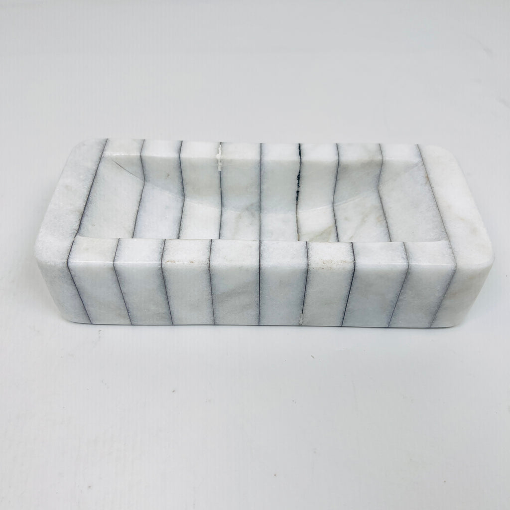 Pinstriped Rectangle Soap Dish