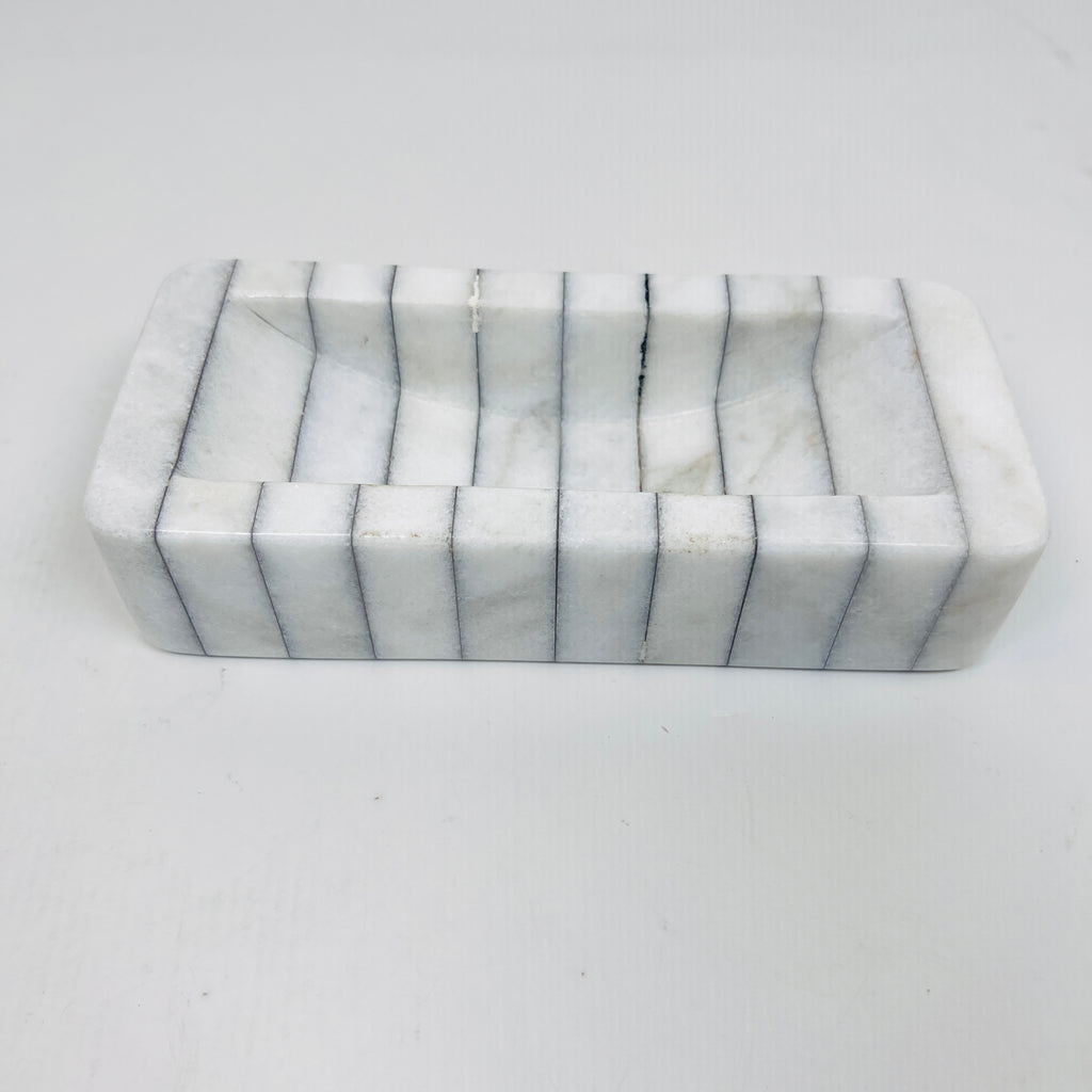 Pinstriped Rectangle Soap Dish