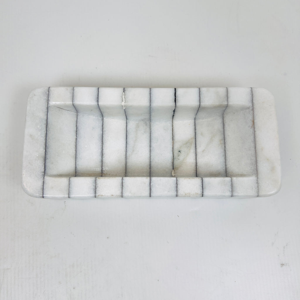 Pinstriped Rectangle Soap Dish