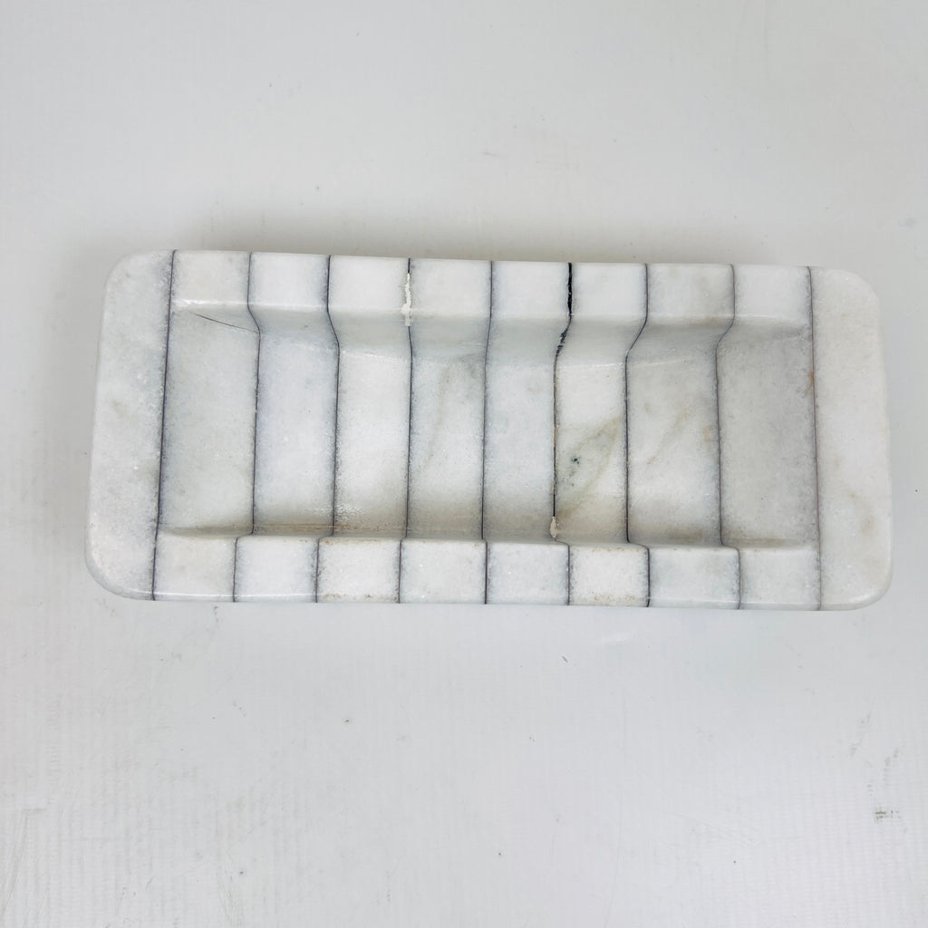 Pinstriped Rectangle Soap Dish