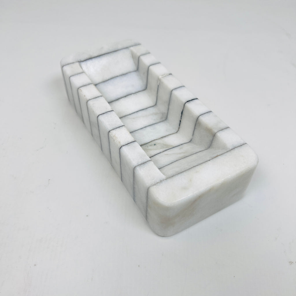 Pinstriped Rectangle Soap Dish