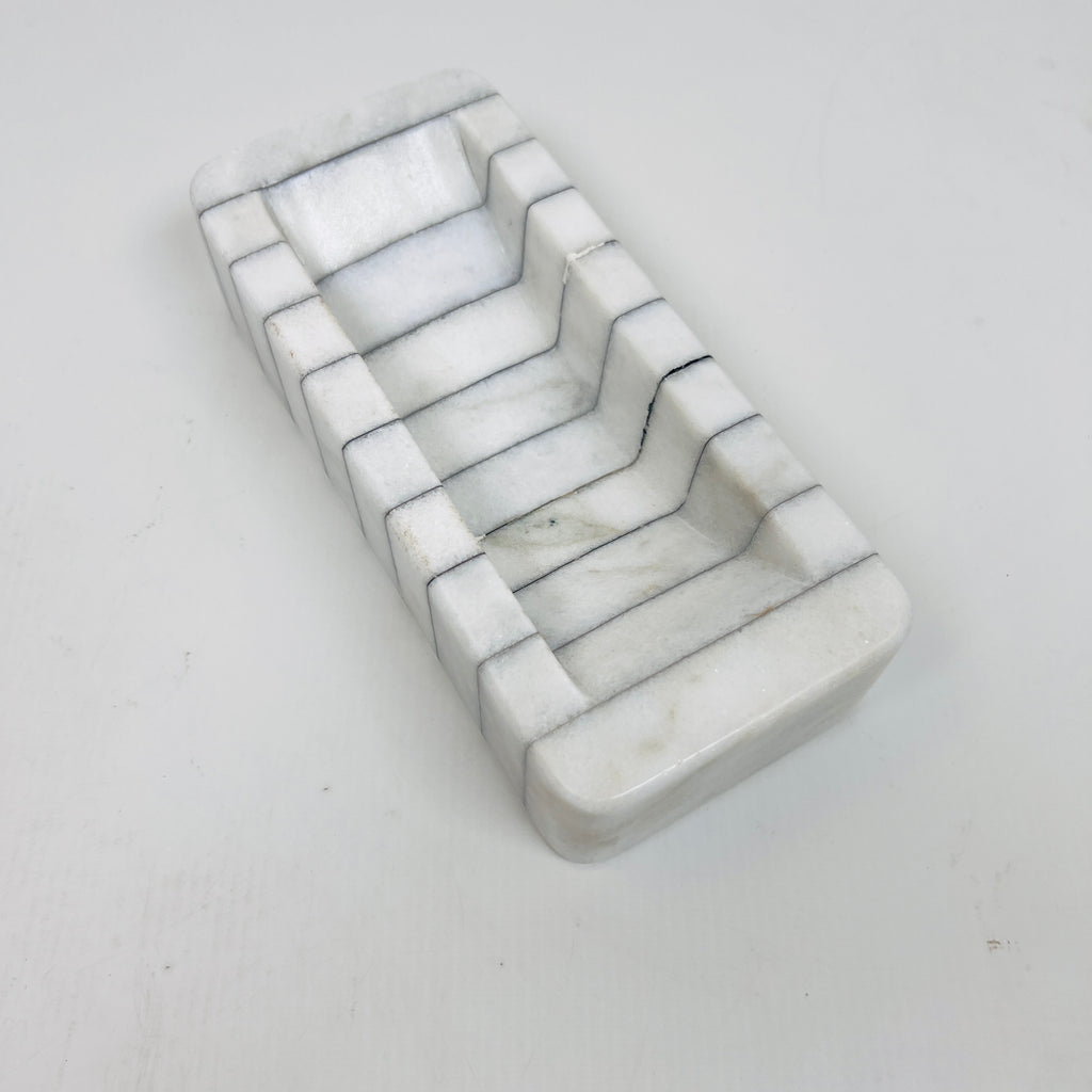 Pinstriped Rectangle Soap Dish