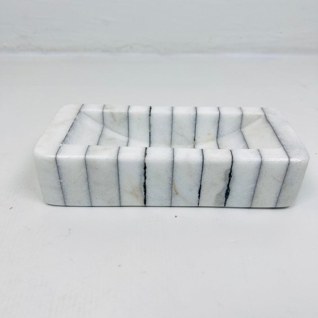 Pinstriped Rectangle Soap Dish