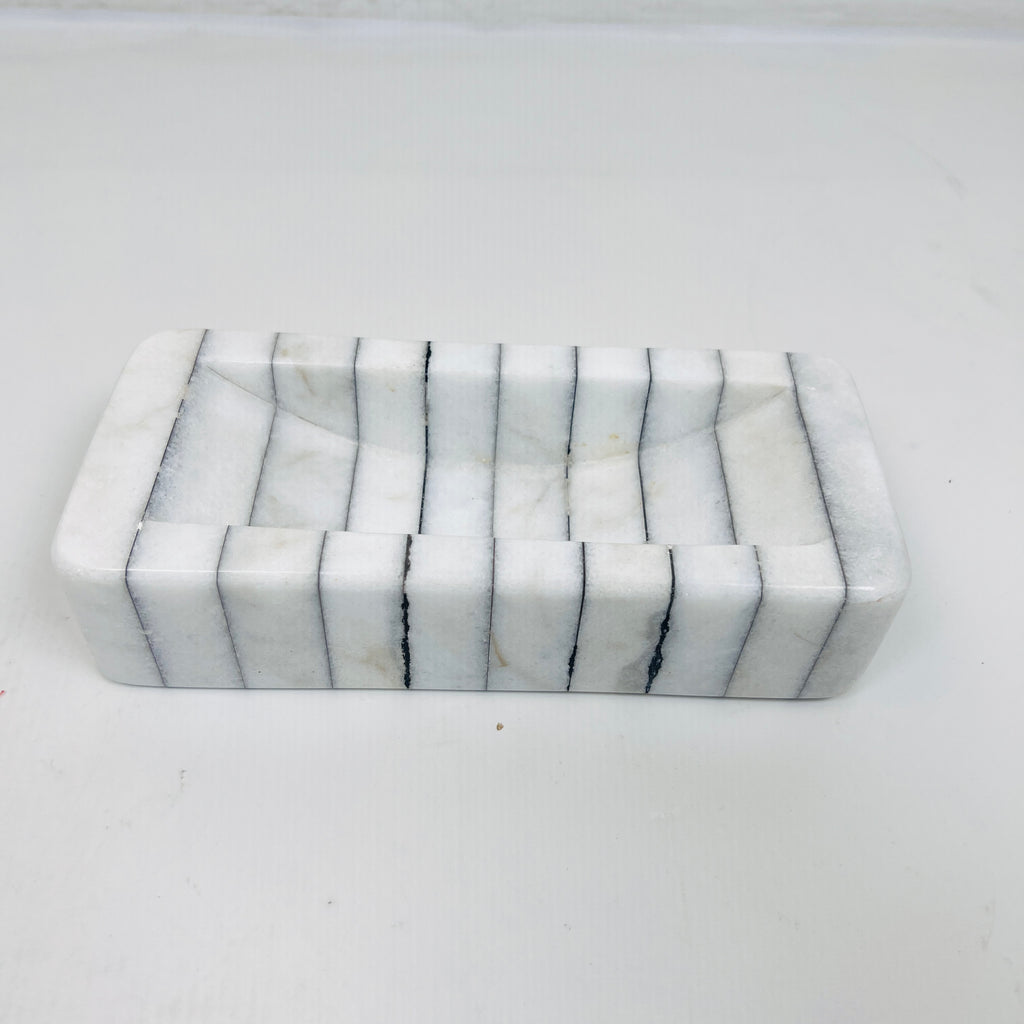 Pinstriped Rectangle Soap Dish