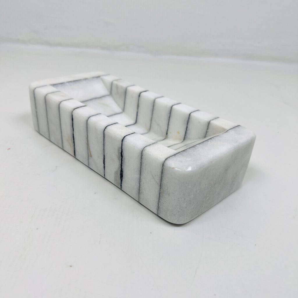 Pinstriped Rectangle Soap Dish