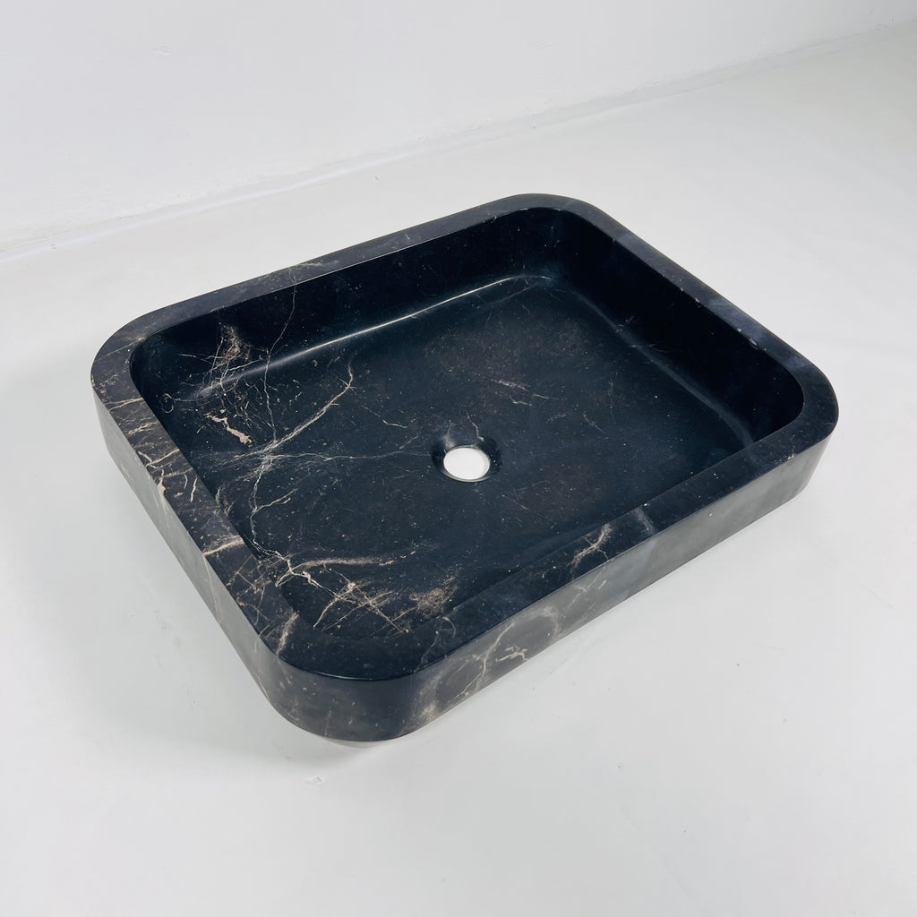 Black Rectangle Marble Sink