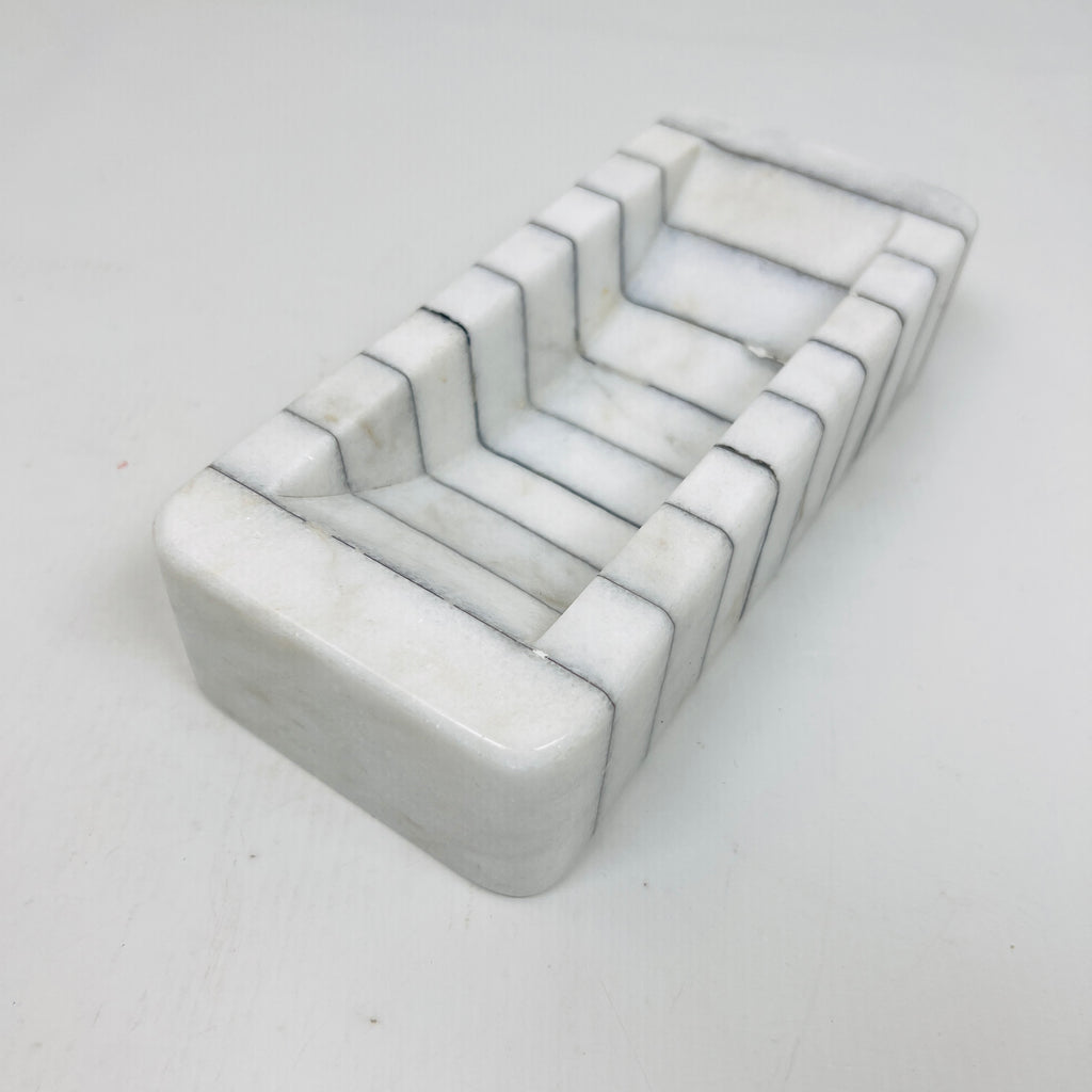 Pinstriped Rectangle Soap Dish