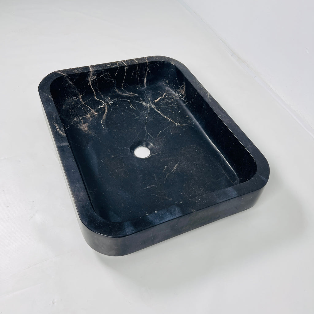 Black Rectangle Marble Sink