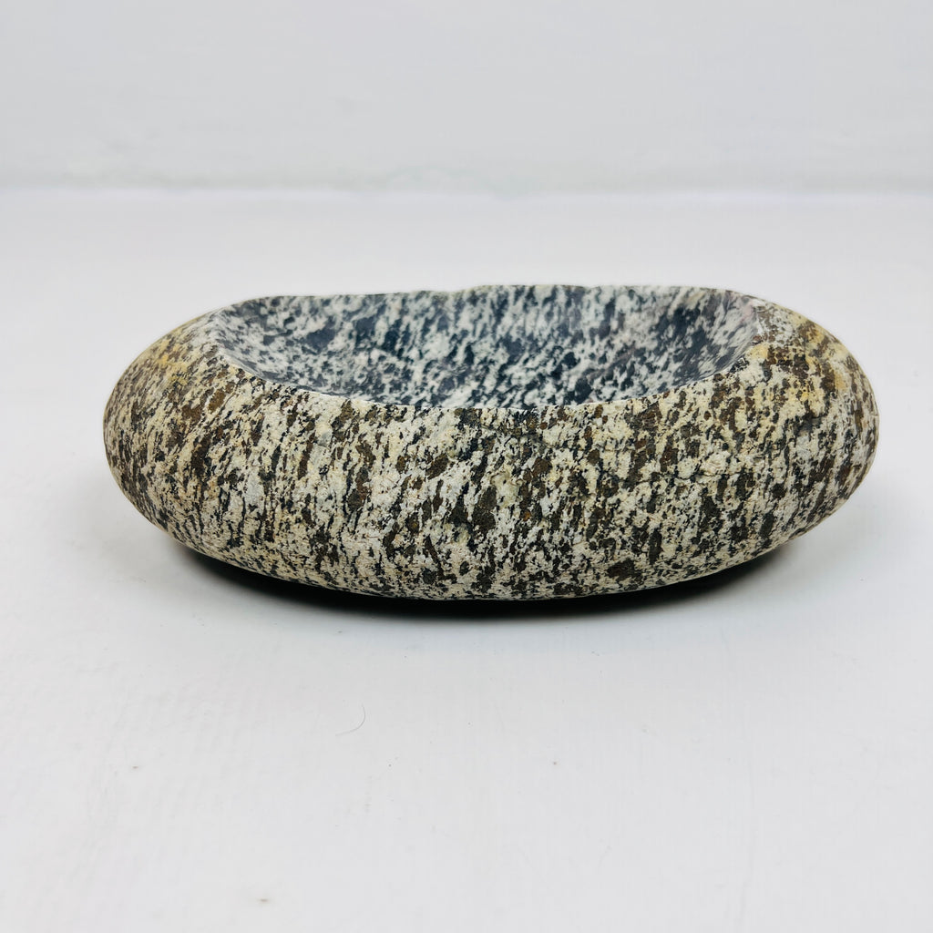 Riverstone Grey White Splotched Soap Dish