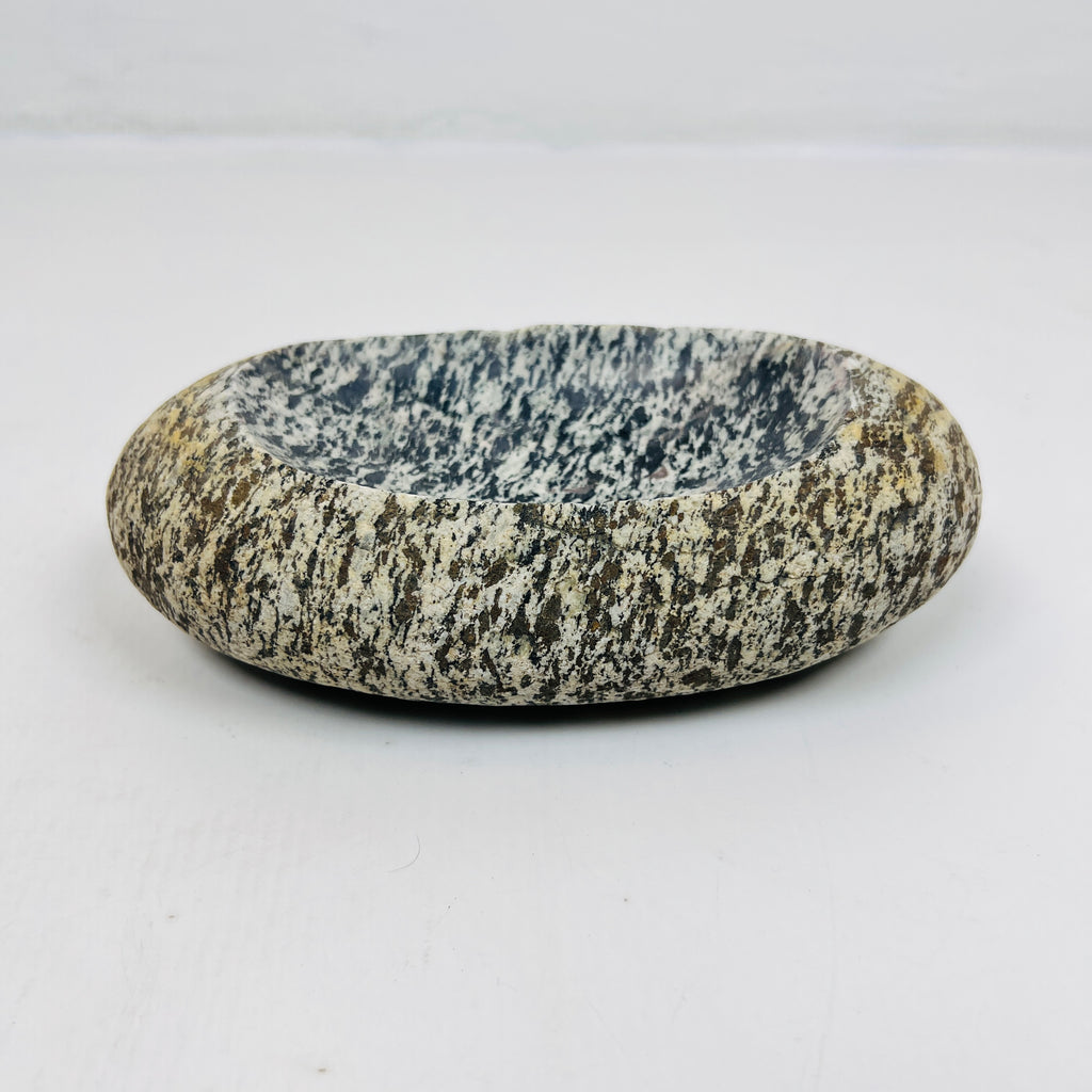 Riverstone Grey White Splotched Soap Dish