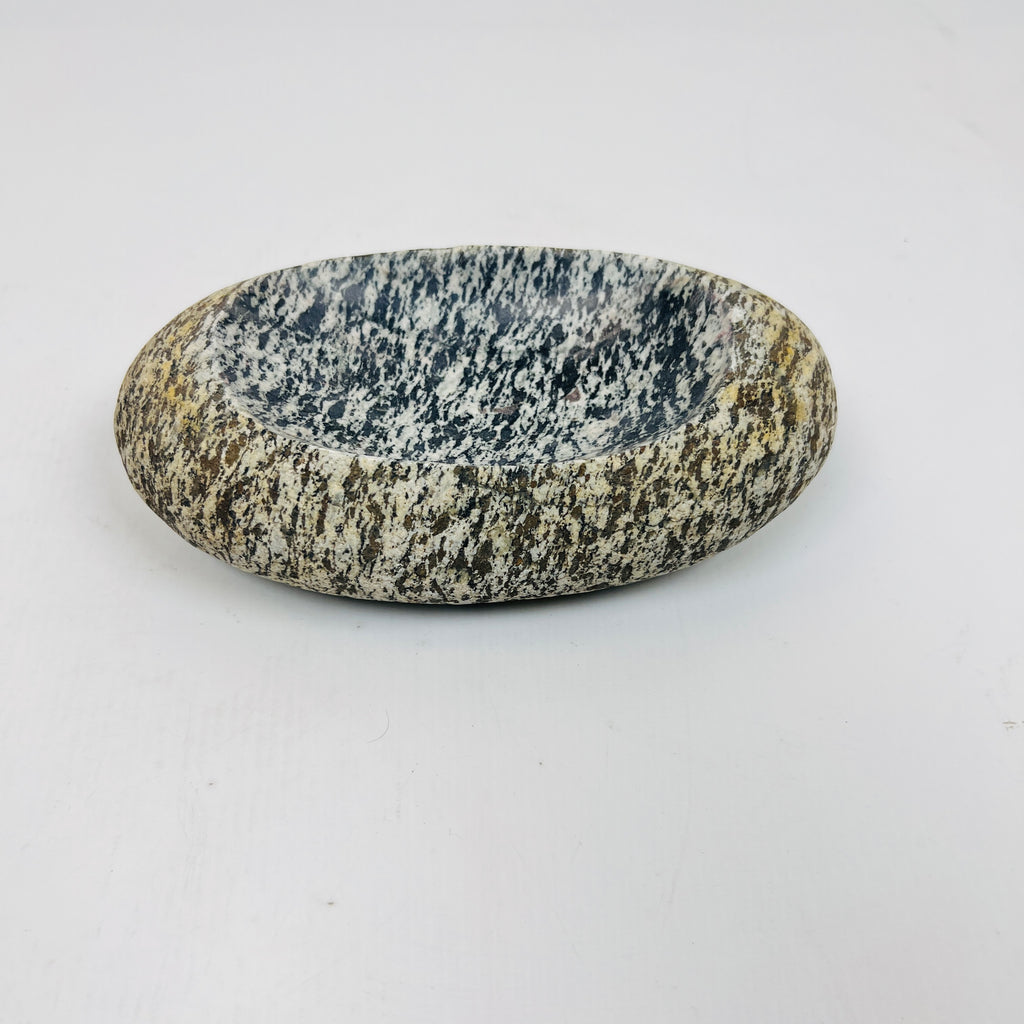 Riverstone Grey White Splotched Soap Dish